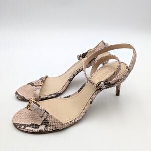 Schutz Aurora Snake-Embossed Stiletto Heel Sandals Women’s Size US7.5B EU38